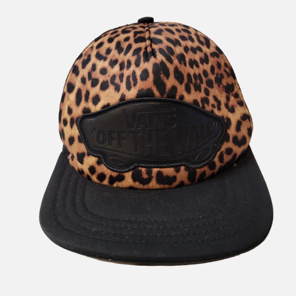 Vans Leopard Print and Black Trucker Hat Unisex